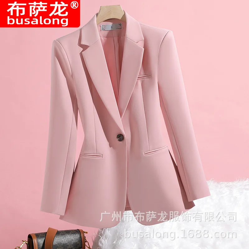 

2025New Stylish Fashion Suit Casual Women's Long Sleeve Professional Blazer Formal Women's Single Jacket Workwear8318