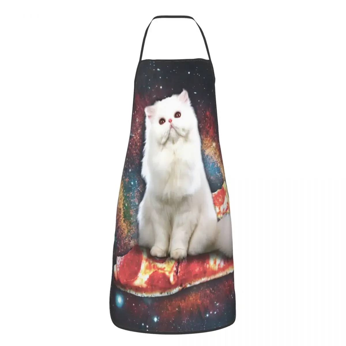 Galaxy Space Cat Pizza Art Apron for Women Men Unisex Bib Kitten Kitchen Cooking Tablier Cuisine Chef Baking