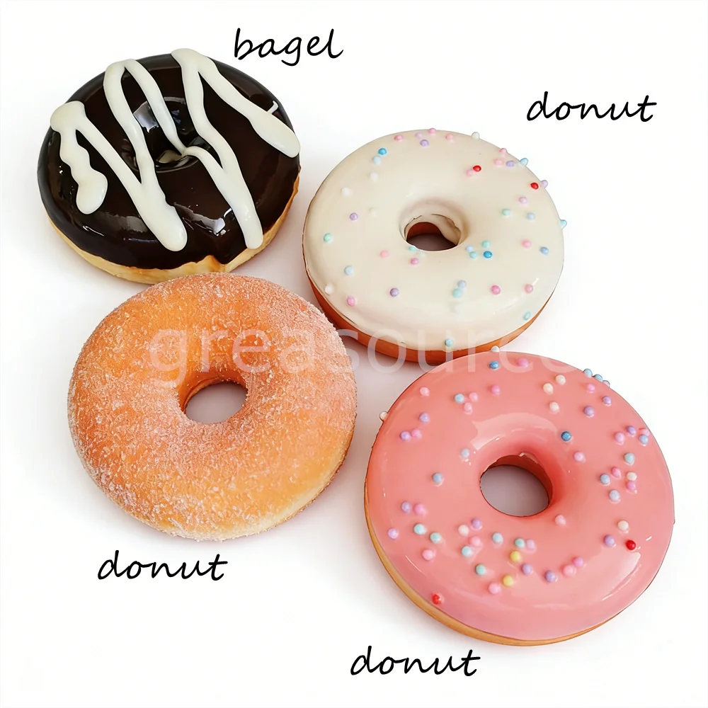 

Реалистичные муляжи пончиков, набор из 4 штук, разноцветные украшения для пончиков, с шоколадной глазурью, розовым сахарным покрытием и посыпкой.