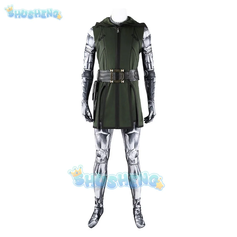 Disfraz de Doctor Doom, chaleco Doom, mono, casco, traje, Halloween, carnaval, fiesta, Navidad, juego de rol, ropa