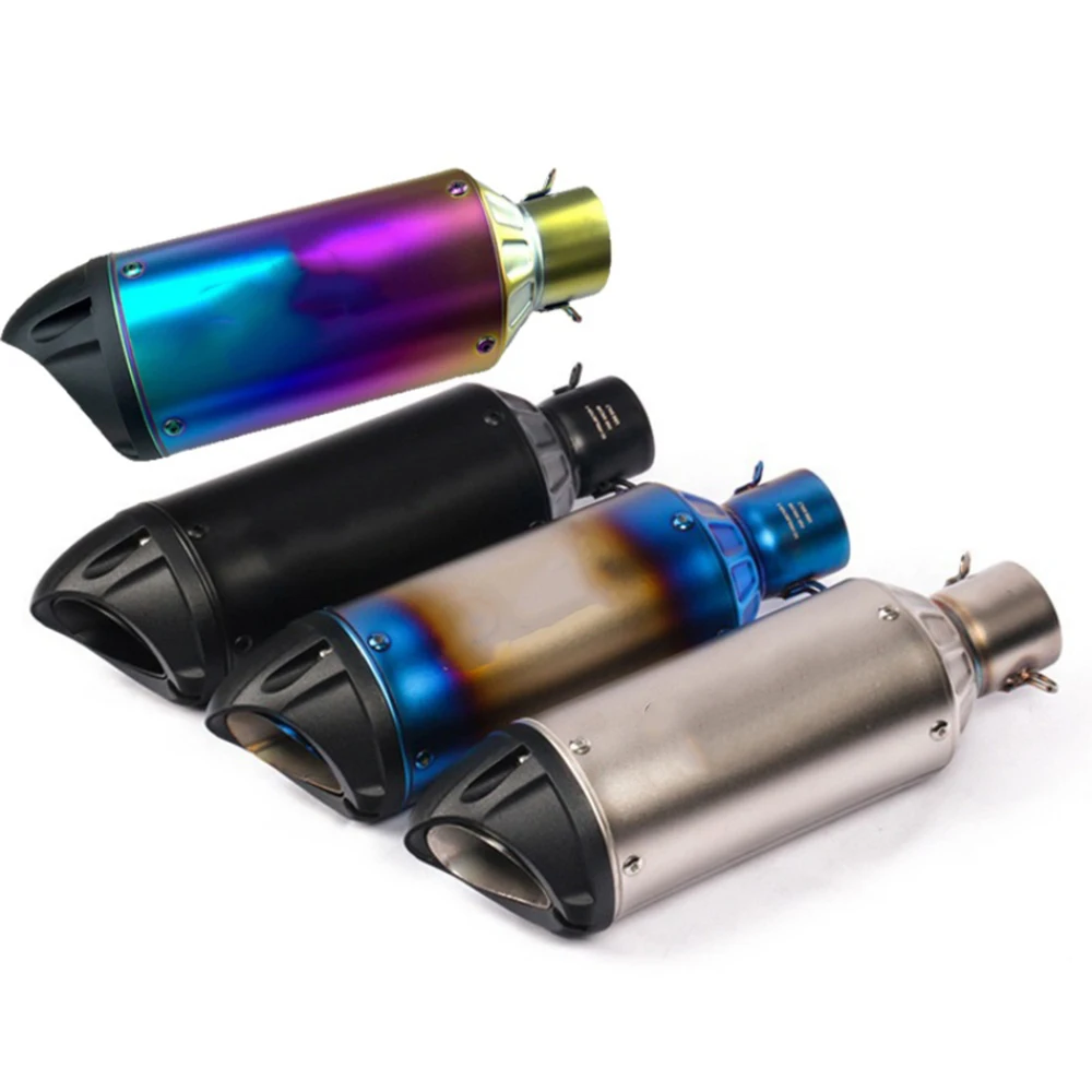51mm Universal Edelstahl Motorrad Auspuff Gerade Rohr Schalldämpfer Für Z800 Z900 Z1000 R3 CBR600 S1000RR MT07 MT09