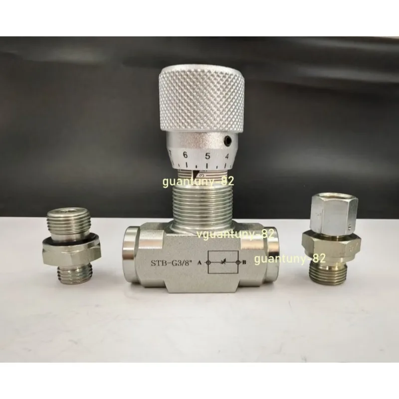 2pcs Flow Control Bidirectional Hydraulic Restrictor Valve STB-G3/8 W+L08 Connector