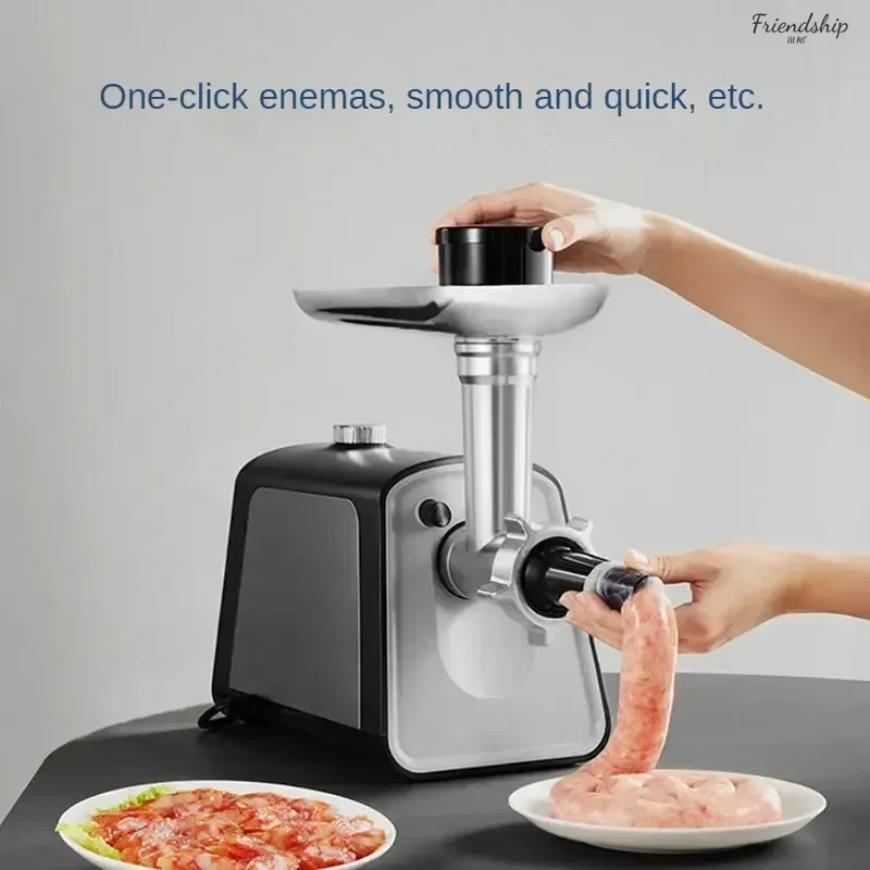 Stainless steel meat grinder. Multifunctional. High-power. For home and commercial. Stir, mince, enema.