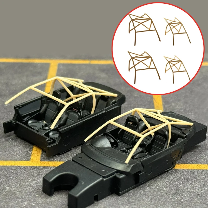 1Set 1/64 Scale Racing Car Roll Cage Kit 3D Printed Anti-roll Protection Frame DIY Modification Parts for Miniature Car Toys