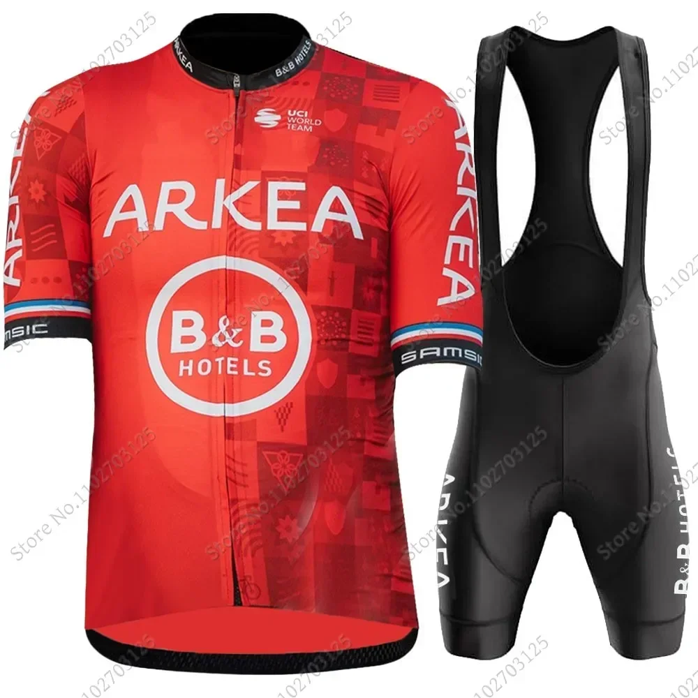 2024 ARKEA B&B HOTELS Cycling Jersey Set Summer France Red Clothing Road Shirts Suit Bicycle Bib Shorts MTB Maillot Ropa Culotte