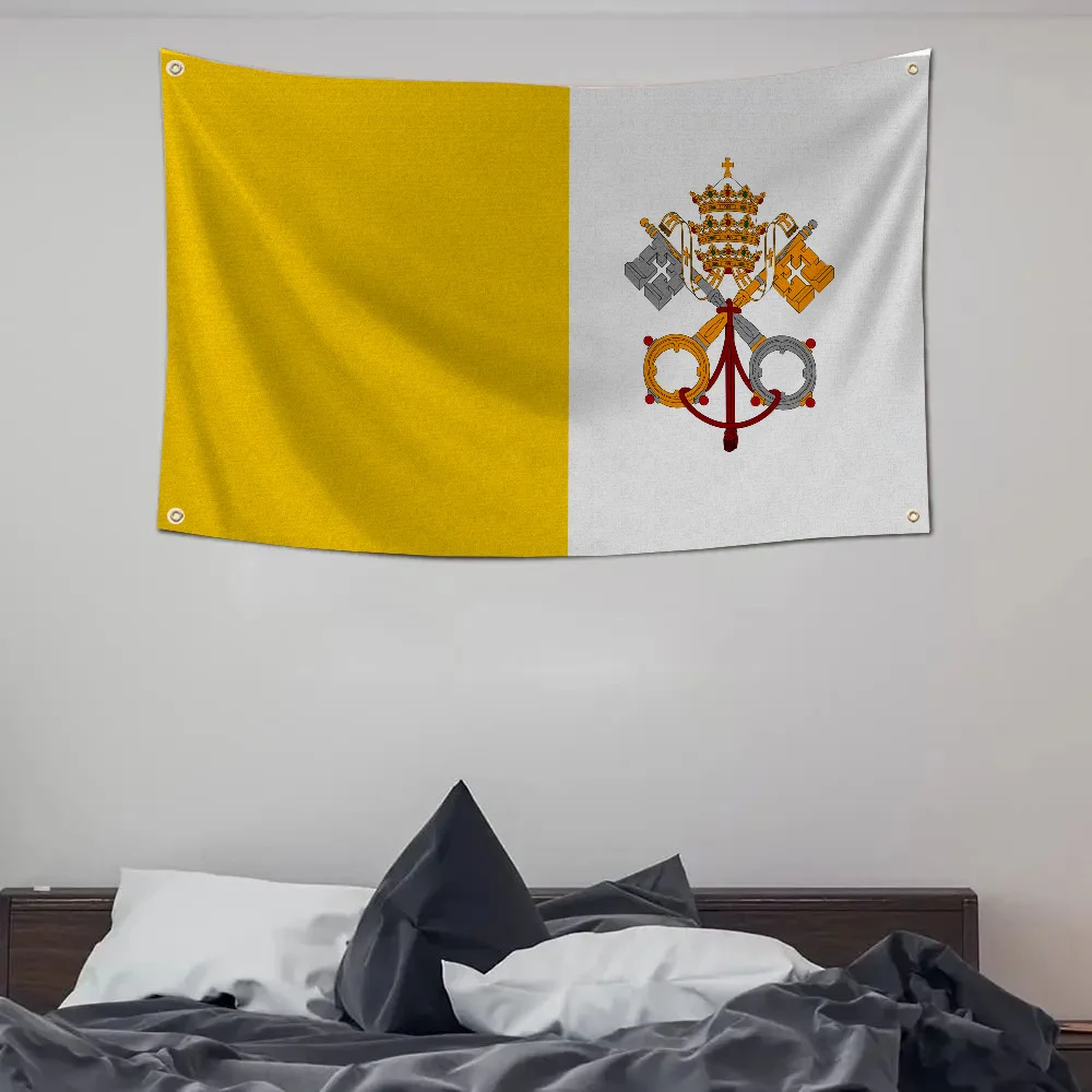1pc Vatikan Stadt Staat Flagge Banner Vier Loch Flagge Polyester Outdoor Decor Zimmer Ästhetische