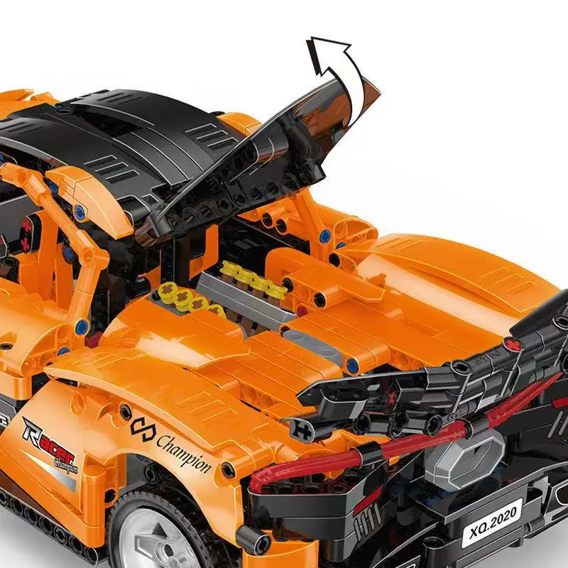 Qc004 corrida esporte retro rally carro 1:10moc blocos de construção técnicos montagem tijolos modelo brinquedos para crianças presente natal