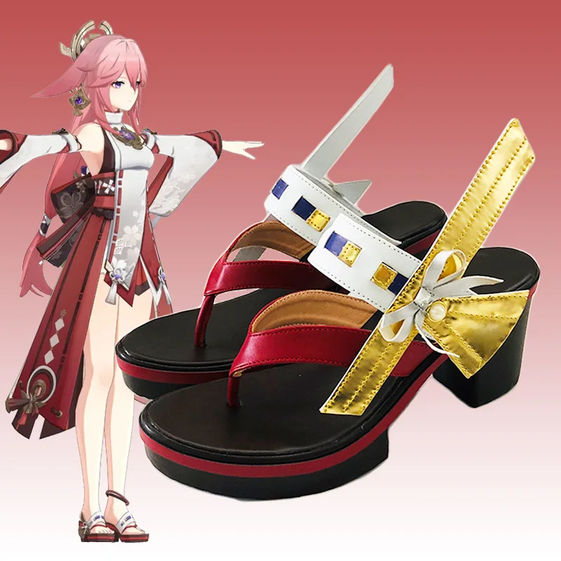 

Game Genshin impact Yae Miko Cosplay Shoes Game High-heeled for Con Halloween Party Cosplay Costume Prop Lovely Sexy Style