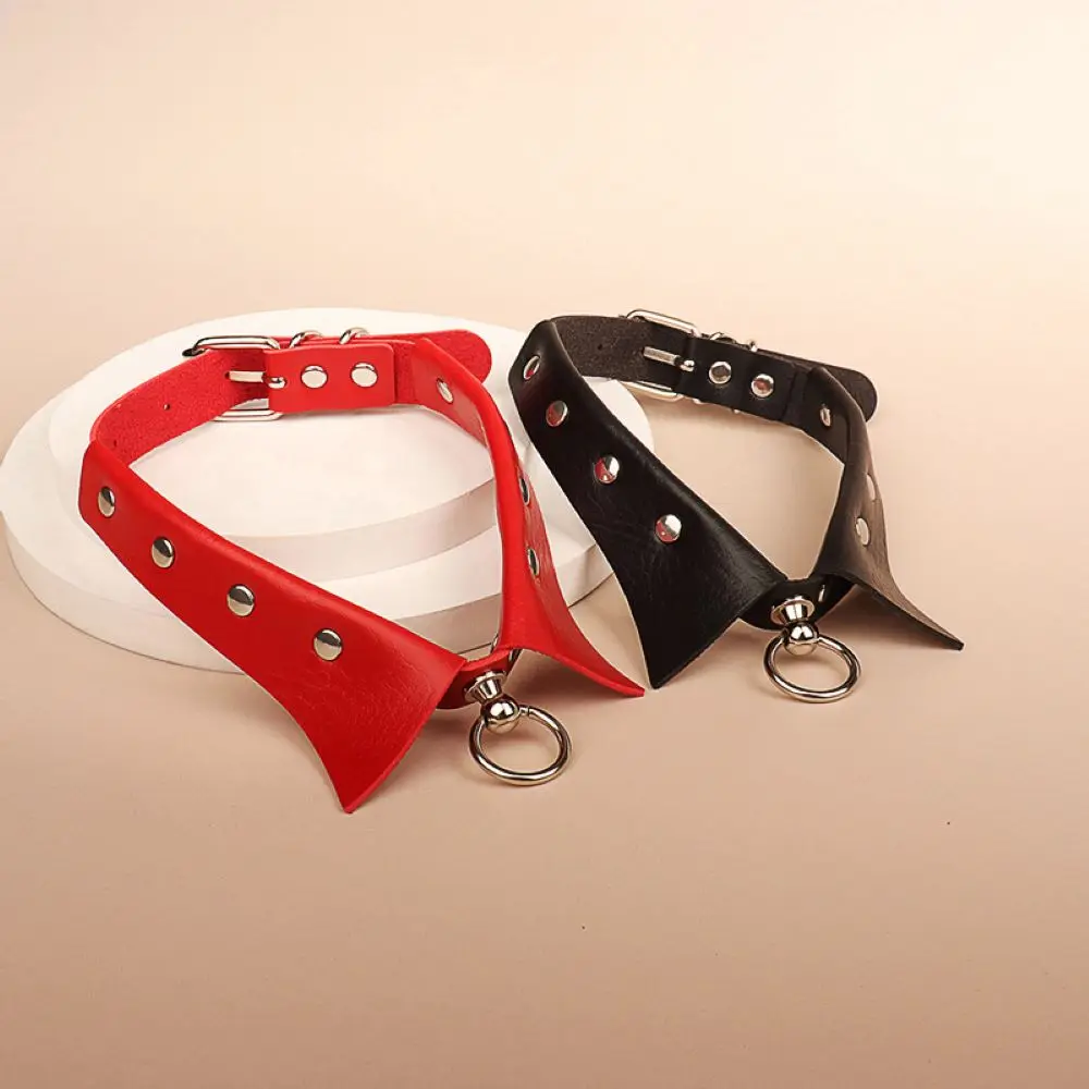 Vintage Collar Choker Punk Gothic Leather Choker Necklace For Women Round Ring Pendant Necklace Fashion Jewelry