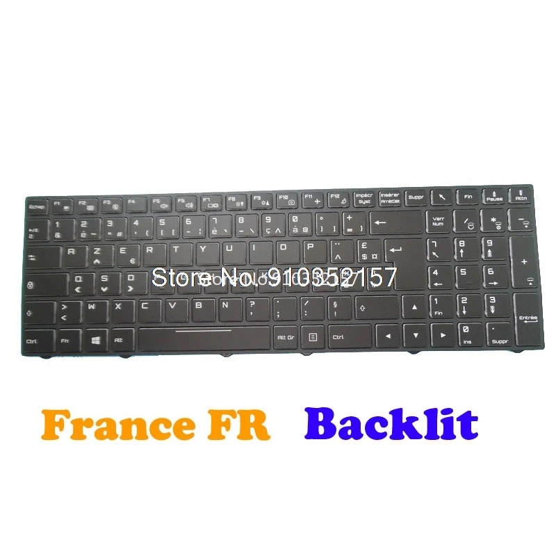 

US FR GR Colourful Backlit Keyboard For CLEVO P960 P960RC P960RD P960RF P960EN P960RN United States French German