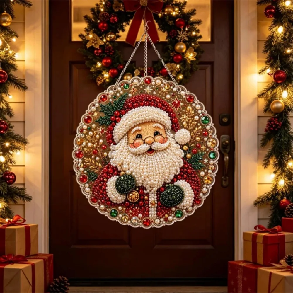 Lace acrylic disc sun catcher diamond sticker DIY pearl handmade material package Christmas atmosphere decoration handmade kit