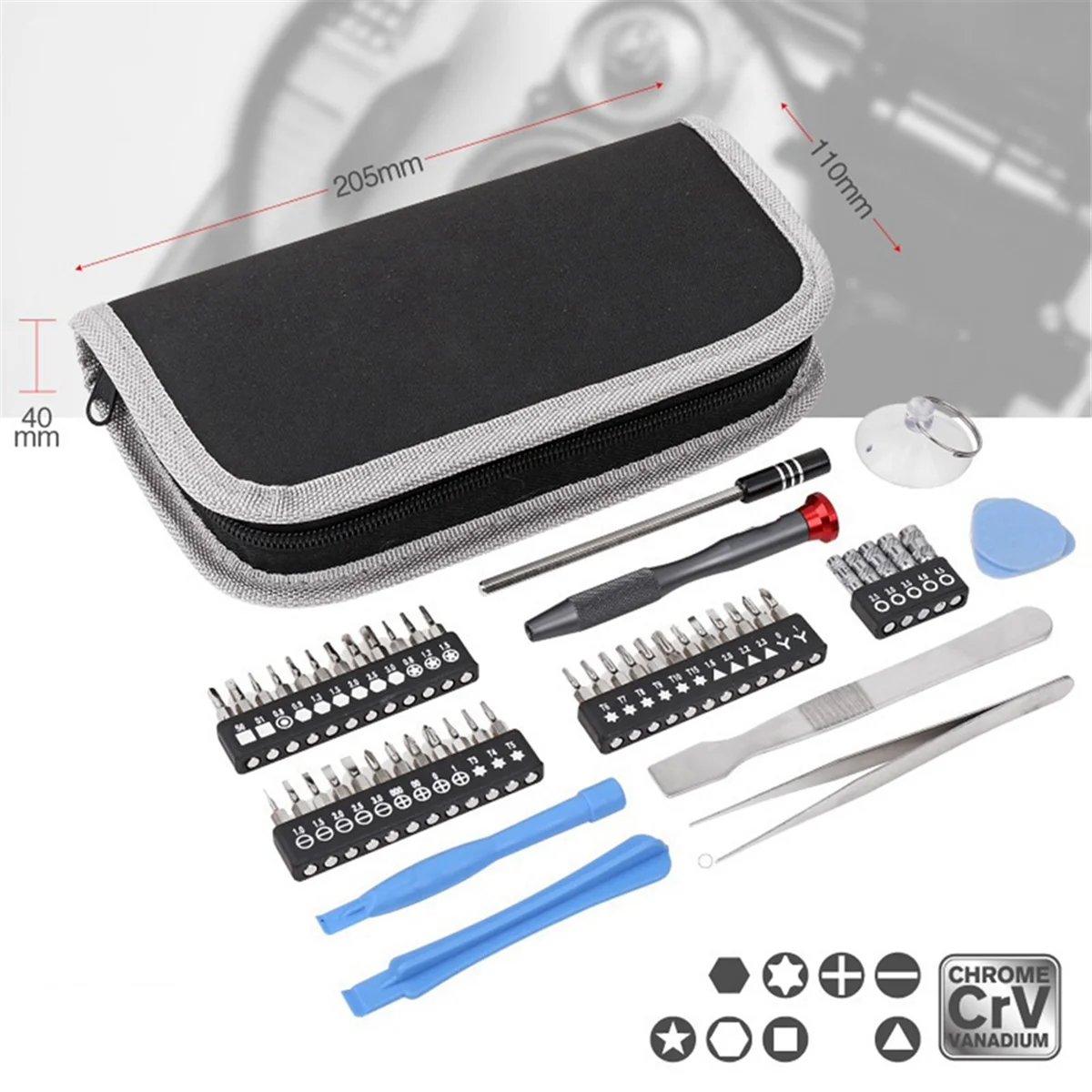 A95G 49 Pieces of Mobile Phone Maintenance Tool Set-Flower-Shaped Triangular Precision Screwdriver Set