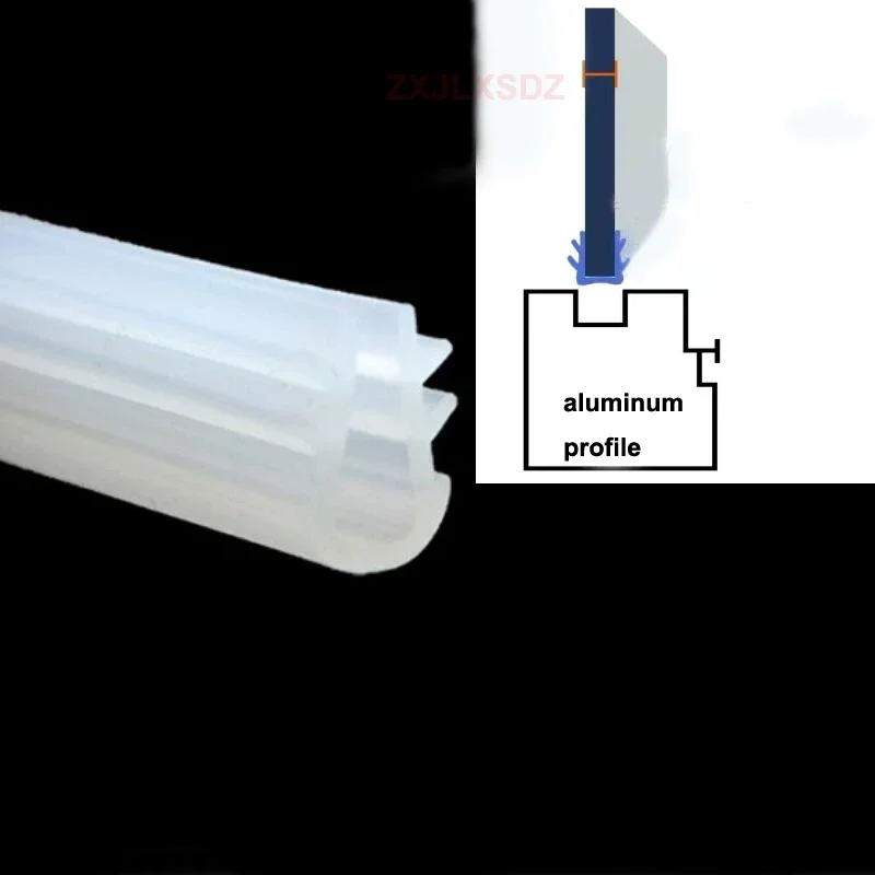 Striscia sigillante per vetro in gomma siliconica da 1 metro, guarnizione per vetro da 4-6 mm