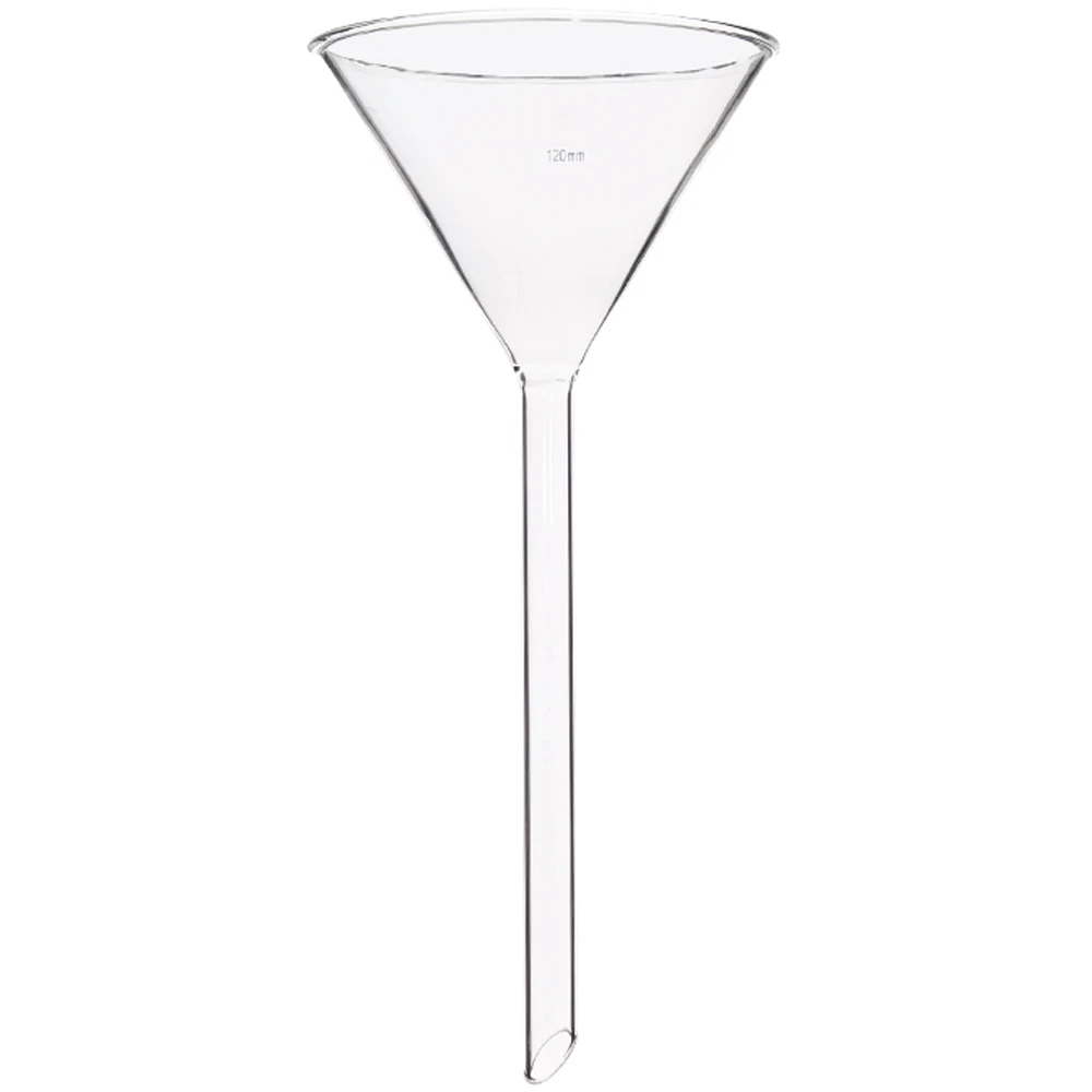 40 50 60 75 90 100 120 150mm Short / Long Tube Boro. Glass Triangular Funnel Labrotary Glassware Chemical Experiment