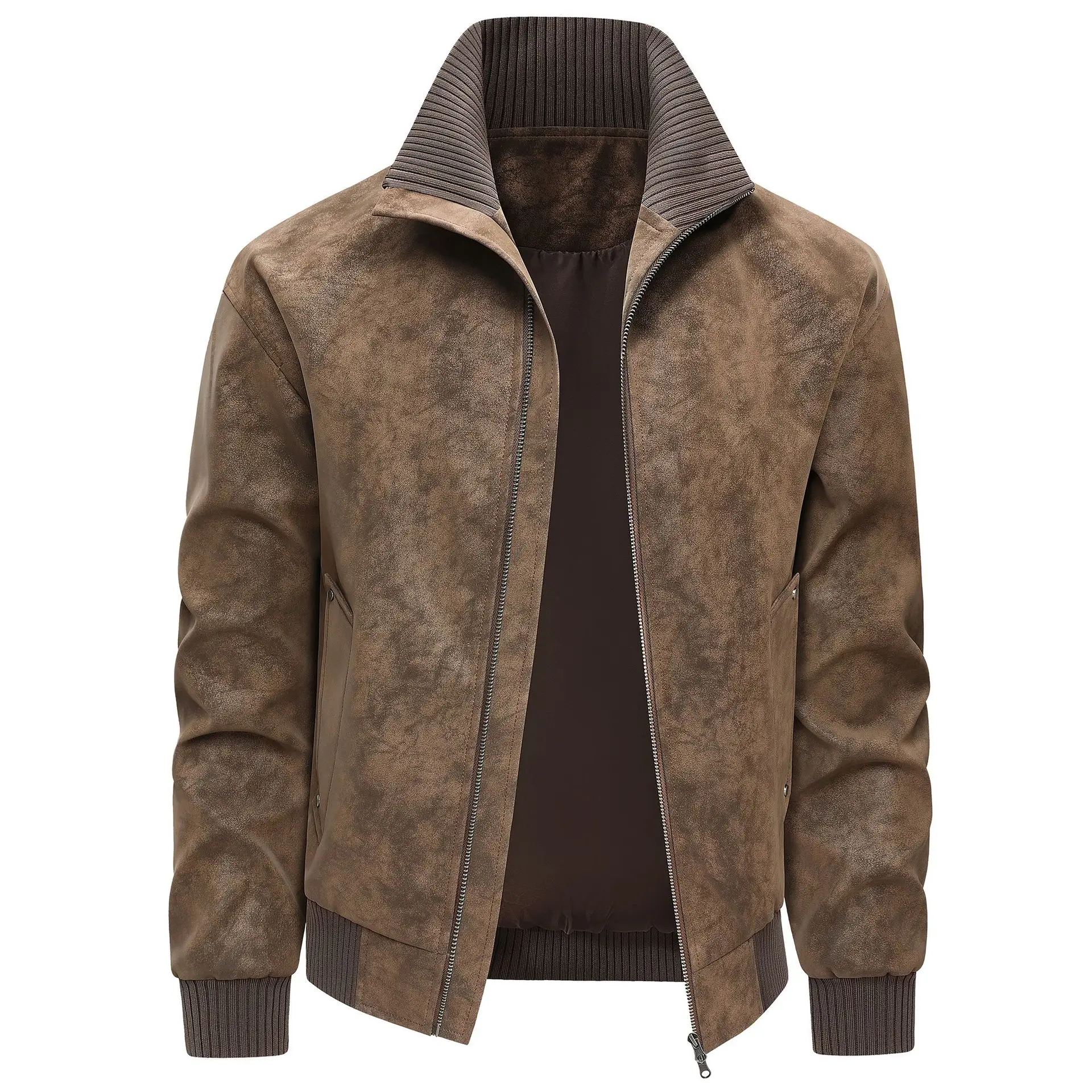 Leather Jacket Men Suede Coats Spring Windbreaker Oversized 6XL 7XL 8XL Plus Size Street Moto Autumn Brand Waterproof Softshell
