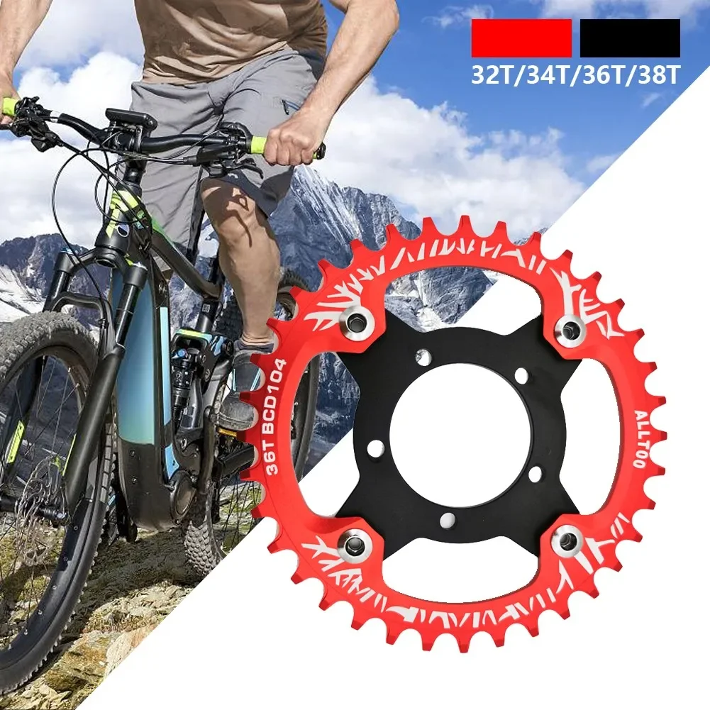 

Electric Bicycle Ebike 32 34 36 38T Chainring + Adapter For Bafang BBS01 02 Durable Aluminum Alloy Chainring Ebike Accessories
