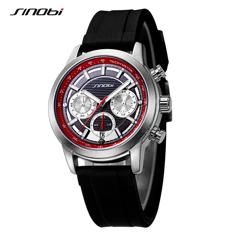 Top Luxury SINOBI Original Design Men\'s Watches Fashion Sports Chronograph Man Quartz Wristwatchs Calender HM Relogio Masculino