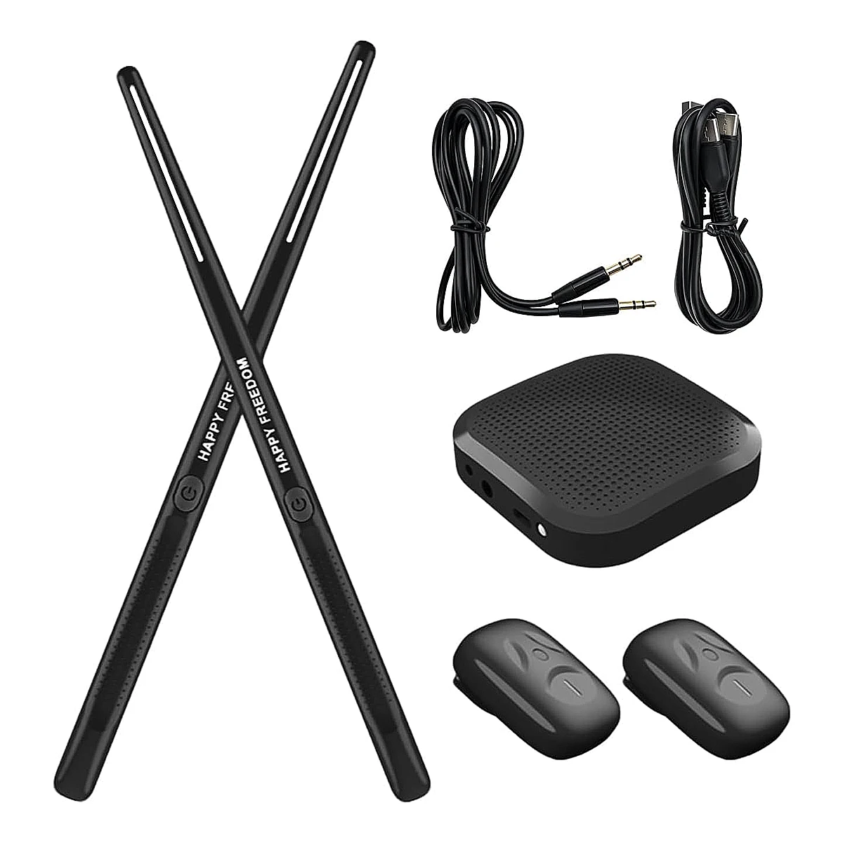 miwayer-virtual-air-drumsticks-–-electronic-drum-kit-with-motion-sensing-low-latency-rechargeable-black-navy-base-or-pro