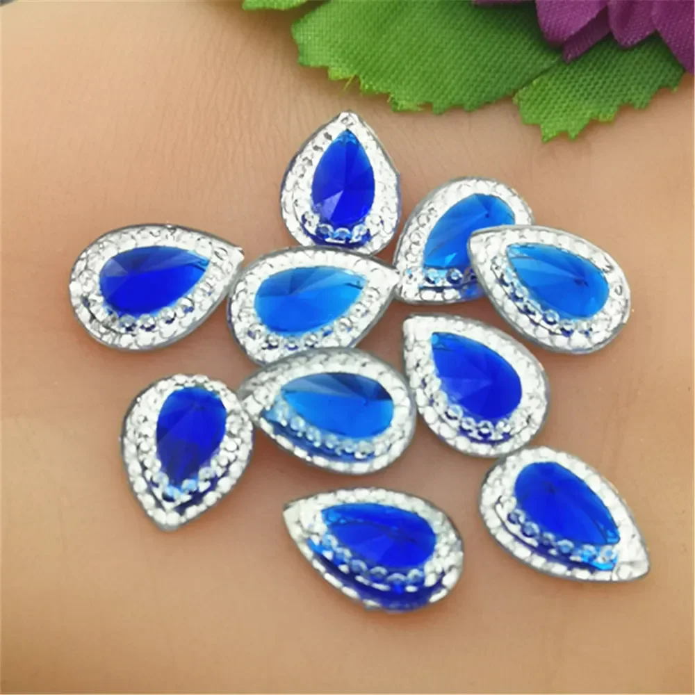 DIY 40pcs MIX 10mm*14mm Resin Drop shape Flatback Rhinestone Wedding decoration