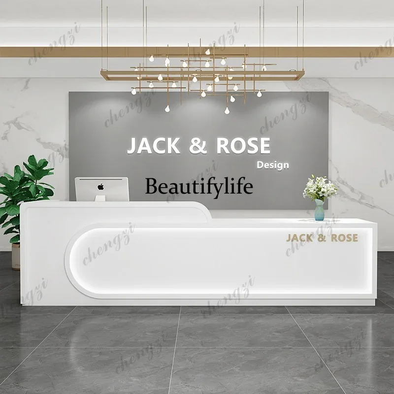 A139 Front desk company creative clothing store checkout page simple dance studio reception desk beauty salon bar