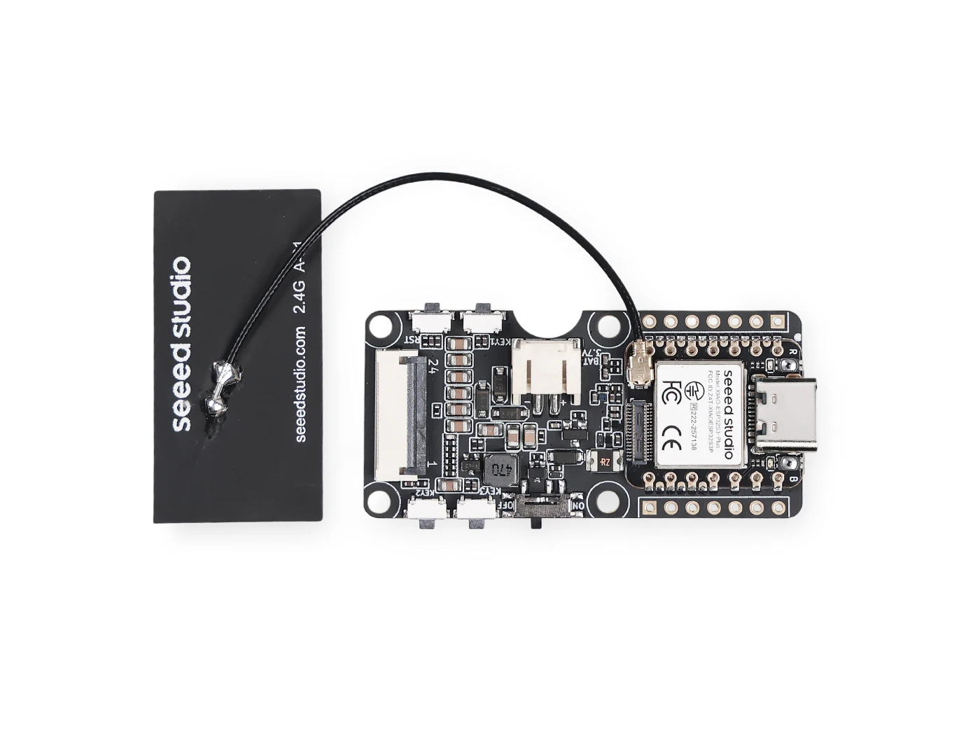 XIAO ESP32-S3 EPaper Display Board EE05 Support 24-Pin Low-Power EPaper Display, SenseCraft HMI, IO&Battery Connector Power Swit
