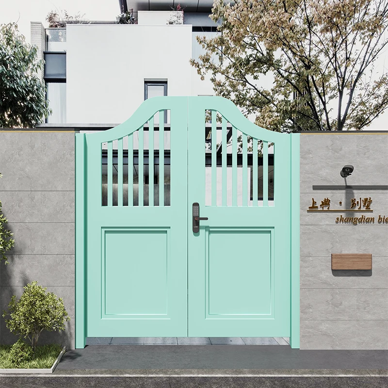Porte de cour de jardin en alliage d'aluminium, porte de clôture à double ouverture, maison de campa
