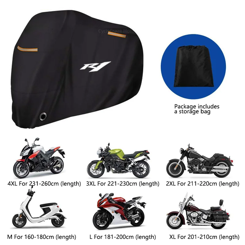 Motorcycle Cover Waterproof Outdoor Scooter UV Protector Dust Rain Cover R1 LOGO For YAMAHA YZFR1 YZF R1