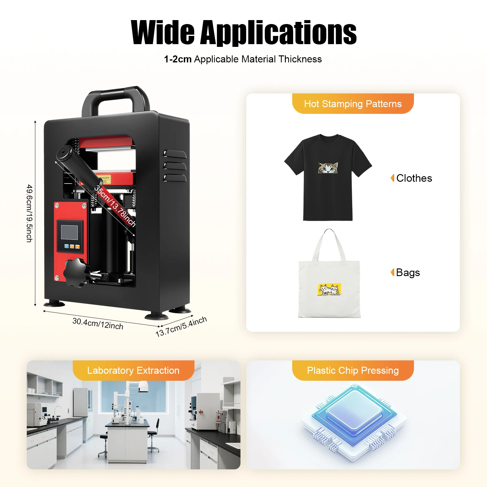 Pressa di calore idraulica da 5 tonnellate 110V 900W Pressa di riscaldamento a piastre doppie Display digitale per piastre di pressa di calore da 2,4 * 4,7 pollici