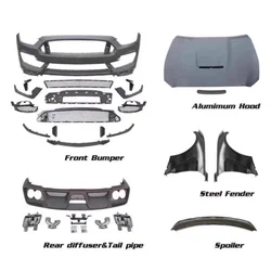 Body kit for Ford Mustang 2015-2017 modified GT350 GT350R Front Rear bumper Engine cover Fenders Tail wing Car Accessories