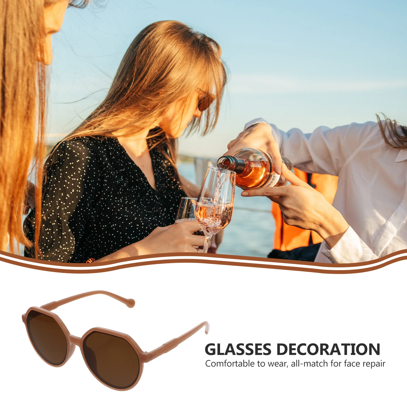 

Color Sunglasses Round Unisex Oversized Comfortable Nose Pads Safe Skin Ergonomic Temples Long Lasting Party Street Shopping