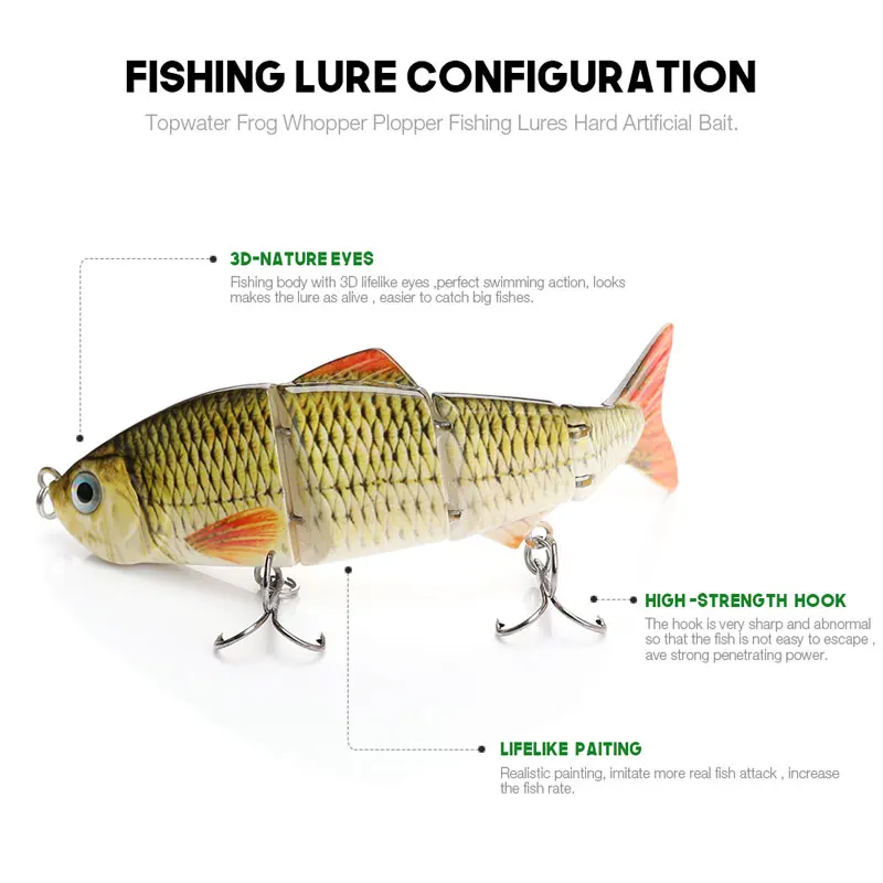 Swimbait articulado – Cebo duro con anzuelos para depredadores - imagen 3