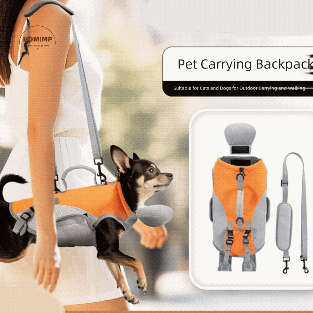

With Detachable Shoulder Pet Cooler Jacket Breathable Hands-Free Dog Harness Cooler Jacket Full Support Pet Outing Backpack