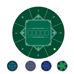 Toalha de mesa de borracha antiderrapante, Esteira de pôquer redonda espessada do Texas, Portable Hold'em Table Top Mat, Jogo de cartas