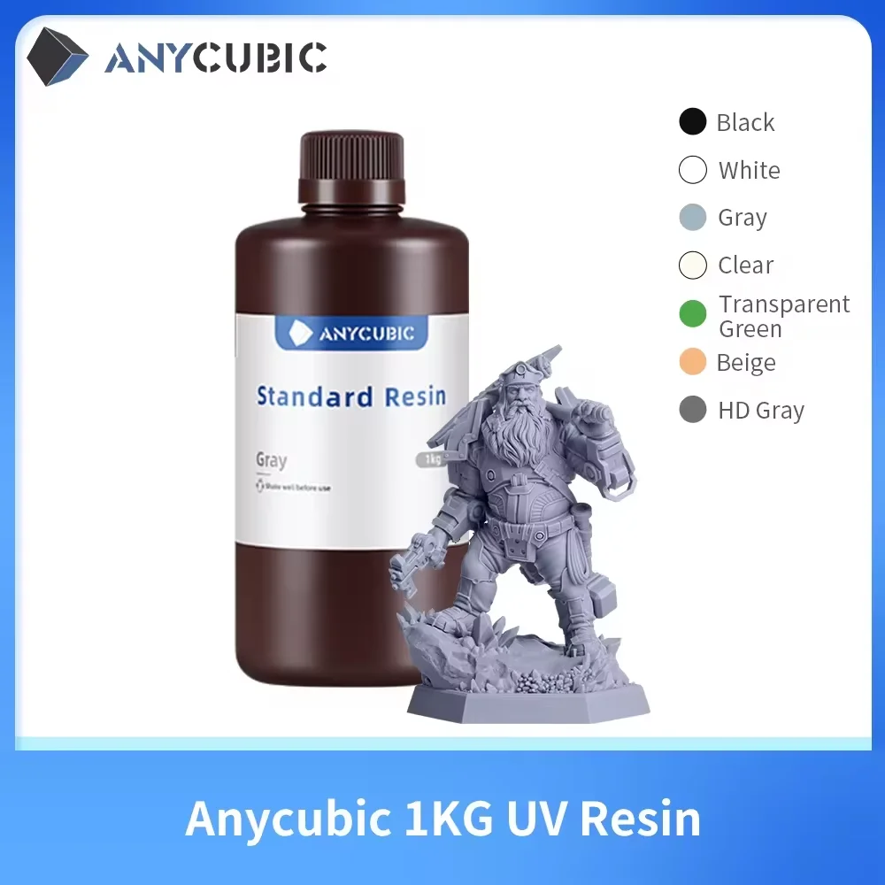 ANYCUBIC-Resina Universal Impressora 3D, cura rápida, SLA UV, Resina para LCD, Mono 2, 405nm, cinza