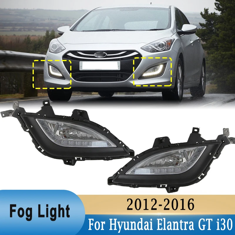 LED Front Bumper Fog Lamp / Fog Lamp Frame Cover Bezel for Hyundai Elantra GT i30 2012-2016 92201A5100 92202A5100