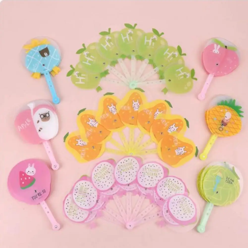 2Pcs Folding Fan Cartoon Fruit Folding Fans Handheld Fan Lightweight Summer Cooling Fan for Children Gift