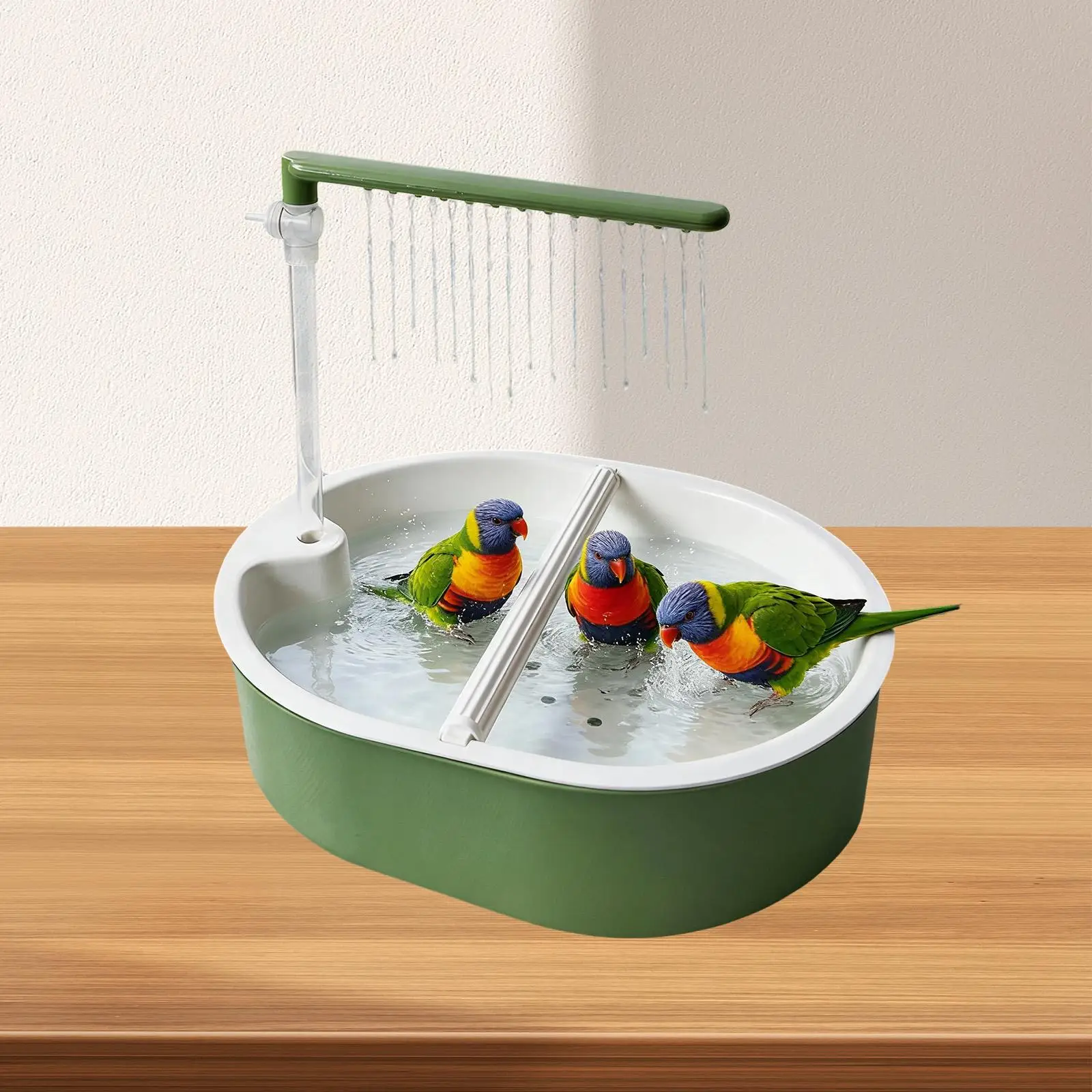 Indoor Bird Bath Parrot Bathtub with Pump Simulation Shower Box for Cockatiels Lovebirds Budgie Cage Setup
