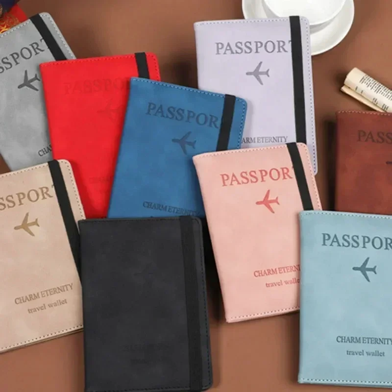 Women Rfid Travel Passport Holder Cover Case Business PU Leather Men Ticket Protective Card Holder Wallet Accessories for Flight