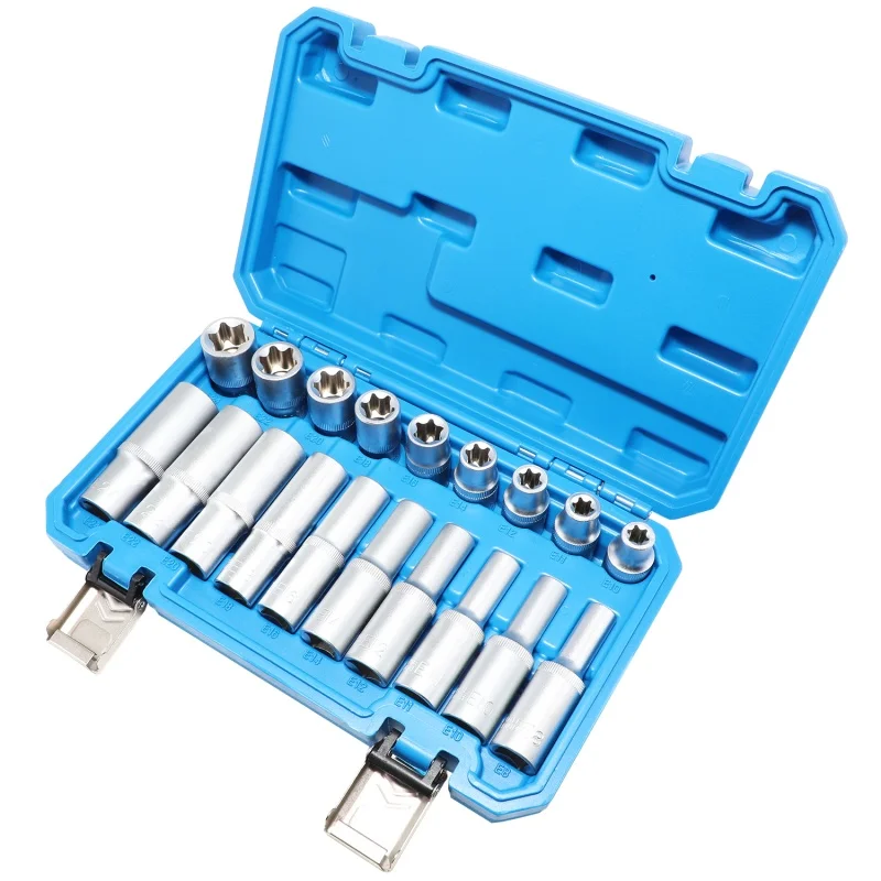 

E-type Extended Hexagonal Wrench Socket 19 Piece Tool Set For Auto Repair Mechanic Car Accessories Stuff