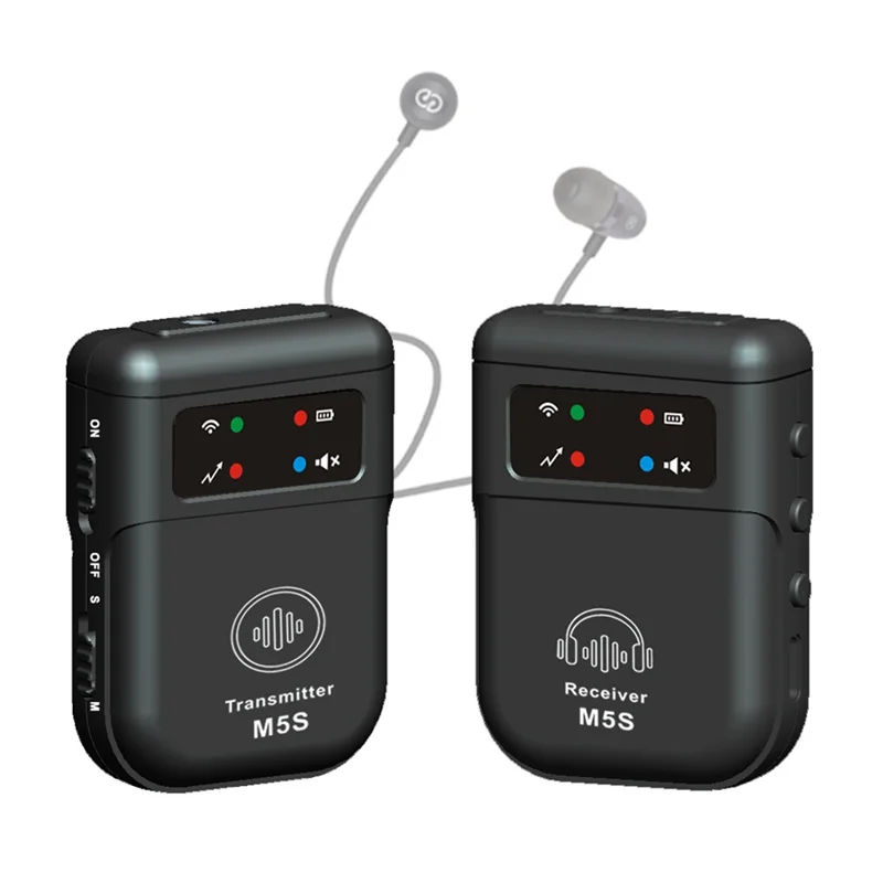 AA87 M5S Sistem Monitor In-Ear Nirkabel 2.4G Monitor Panggung Sistem IEM Nirkabel untuk Studio, Latihan Band, Pertunjukan Langsung