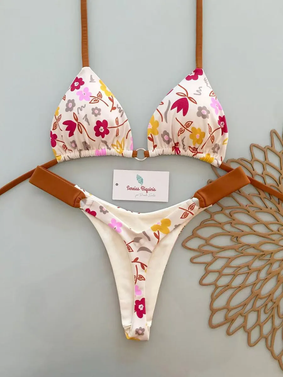 

Купальники 2026: Сексуальный женский купальник пуш-ап, бикини с принтом, микро-бикини, комплект для плавания, пляжная одежда для женщин