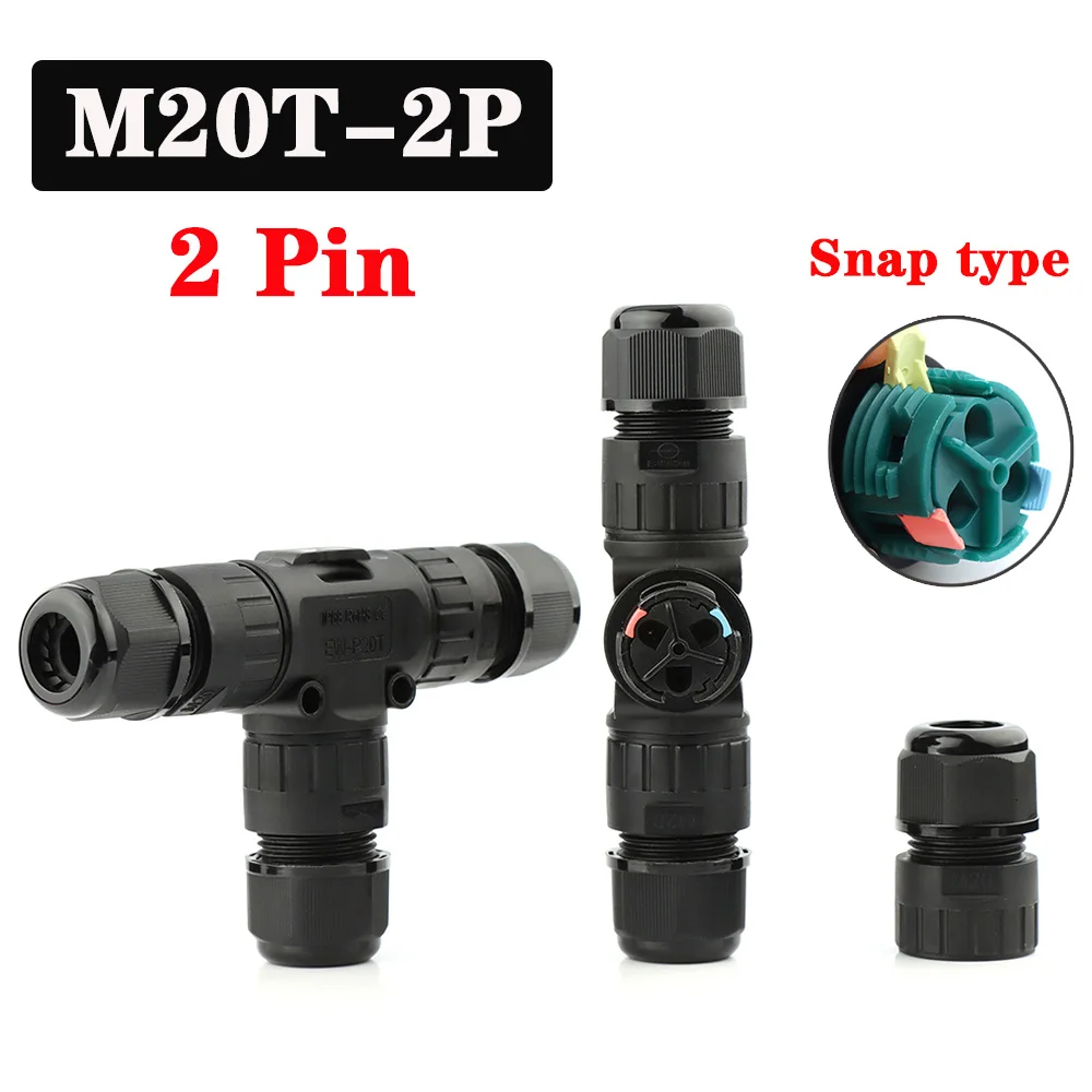 IP68 waterdichte connector 2 3 4 5-pins kabel Draadwartel Mouwconnectoren snelle schroefaansluiting Outdoor waterdichte terminal