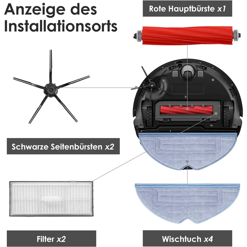 Set di accessori per S7 Pro Ultra/S7 MaxV Ultra, 6 X sacchetti per la polvere, accessori per aspirapolvere Robot con spazzola a rullo principale