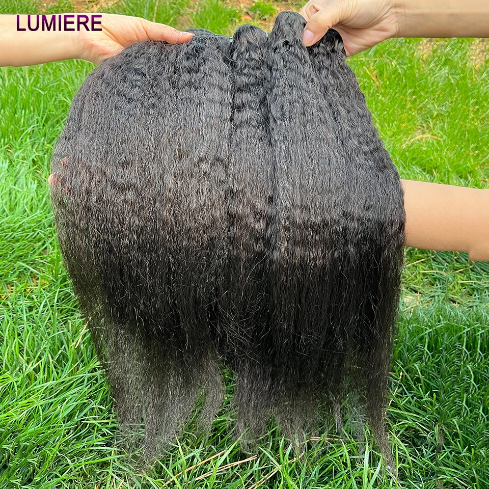 Kinky Yaki Straight Human Hair Bundles 30 32 Inch Unprocessed Raw Virgin 100% Human Hair Water Curly Wave Extensions 3 4 Bundles