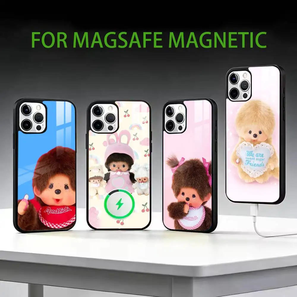 

c-Cute Mmonchhichis Phone Case For iPhone17,16,15,14,13,12,11 Plus,Pro Max Magnetic For Magsafe Wireless Charging