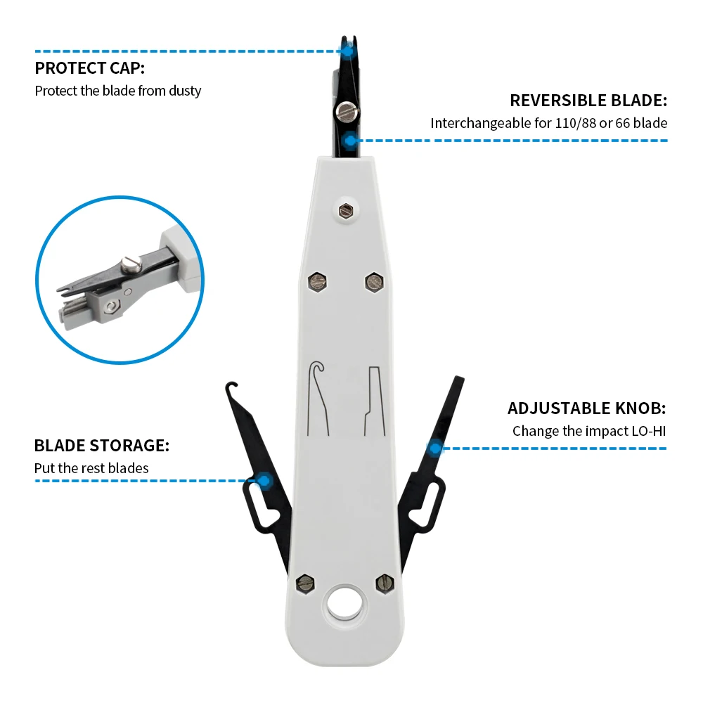 Multifunction Krone Type Network Wire Cat5 & Telephone Insertion Impact Terminal Tools 110 Punch Down Tool
