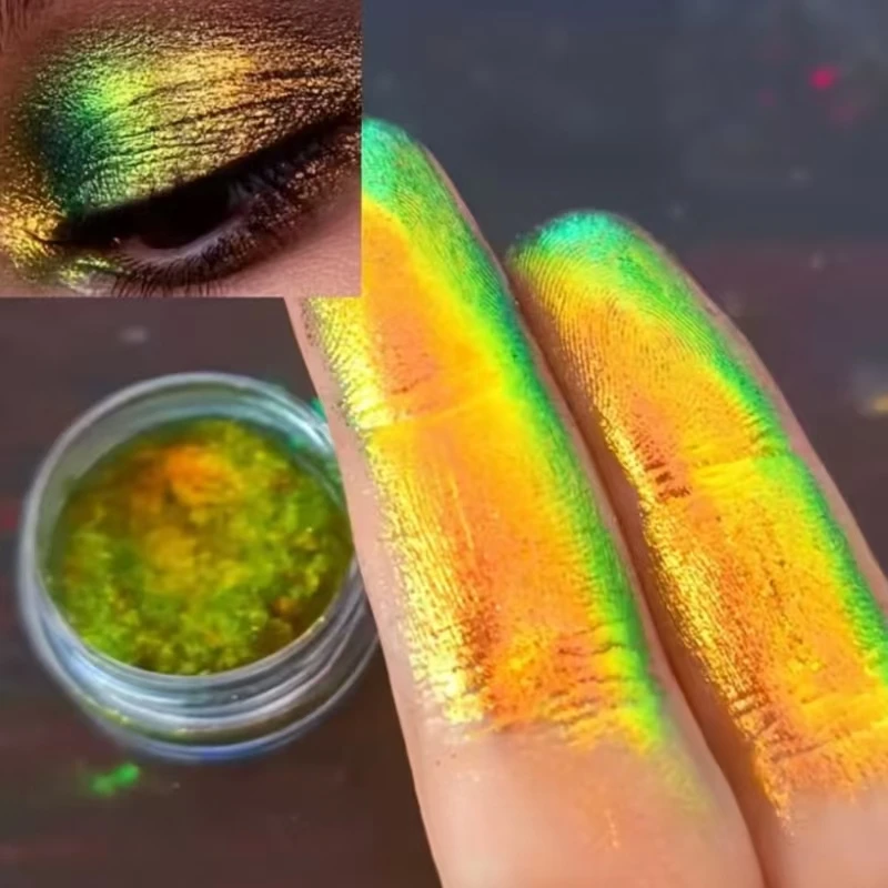 تفتيح تسليط الضوء على منتجات تزيين الجسم مسحوق ظلال العيون الزرقاء اللامعة #3