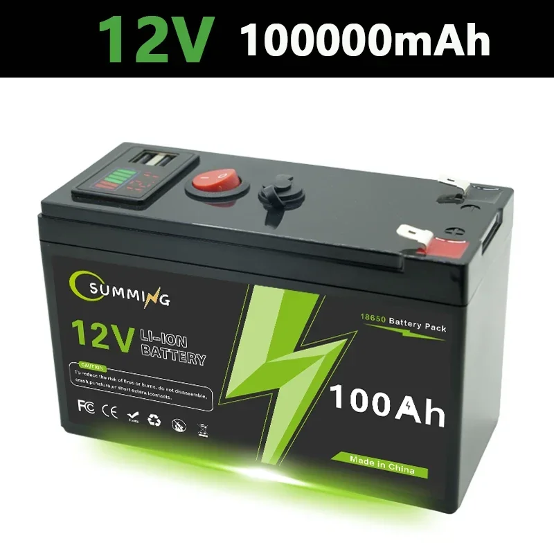 LiFePO4 12V 150Ah oplaadbare lithiumbatterij, ingebouwd BMS, perfect voor rit op speelgoed, zonnepanelen, viszoekers, elektrische wielen