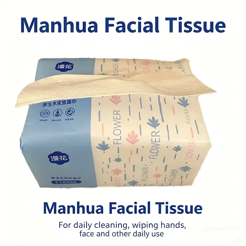 Manhua 4-Ply Ultra 1/3/4packSoft Facial Tissues, Raw Wood Pulp Paper Towels, Toilet Paper Household Napkins Paper Towels Toilet