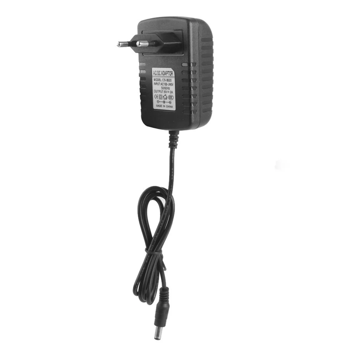 AC 100-240V DC 6V 2A 55mm x 21mm Power Adapter with EU-plug (Black) 6V 2A power adapter 55*21mm power adapter